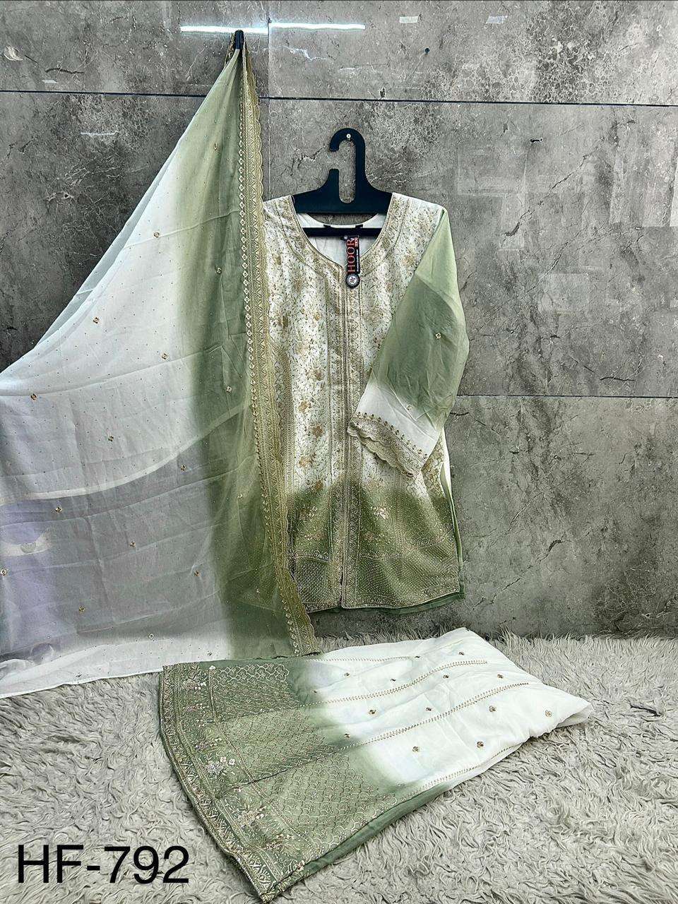 HOOR TEX HF-792 Shimmer Embroidered Pakistani Sharara Suit Set