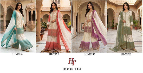 HOOR TEX HF-792 Shimmer Embroidered Pakistani Sharara Suit Set