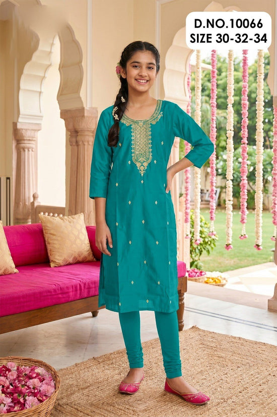 Amrah Wholesale Jaini 10064 And 66 Gadwal Silk Embroidered Kids Kurti - Amrah Wholesale