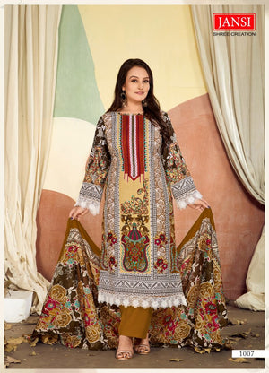 Amrah Wholesale Jansi Farah Vol 1 Readymade Cotton Printed Kurti Pant Dupatta Set