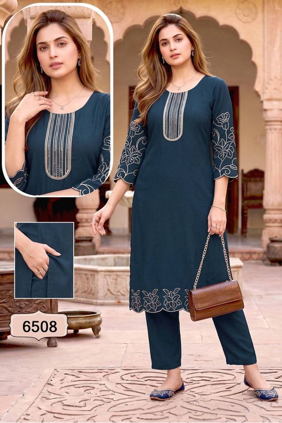 Amrah Wholesale Jasmine Vol 1 Vertican Silk Kurti Pant Set - Amrah Wholesale
