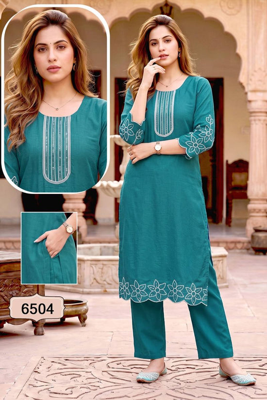 Amrah Wholesale Jasmine Vol 1 Vertican Silk Kurti Pant Set - Amrah Wholesale