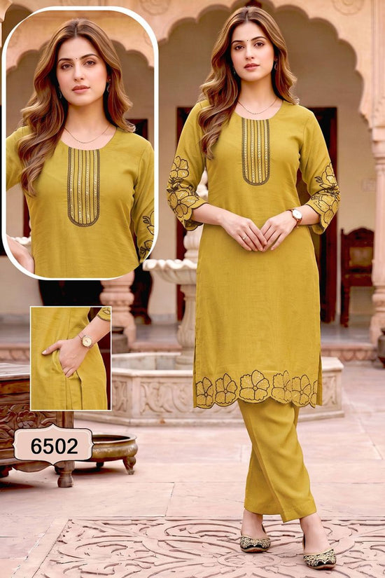 Amrah Wholesale Jasmine Vol 1 Vertican Silk Kurti Pant Set - Amrah Wholesale