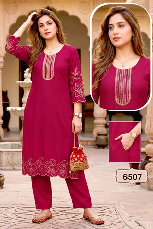 Amrah Wholesale Jasmine Vol 1 Vertican Silk Kurti Pant Set - Amrah Wholesale