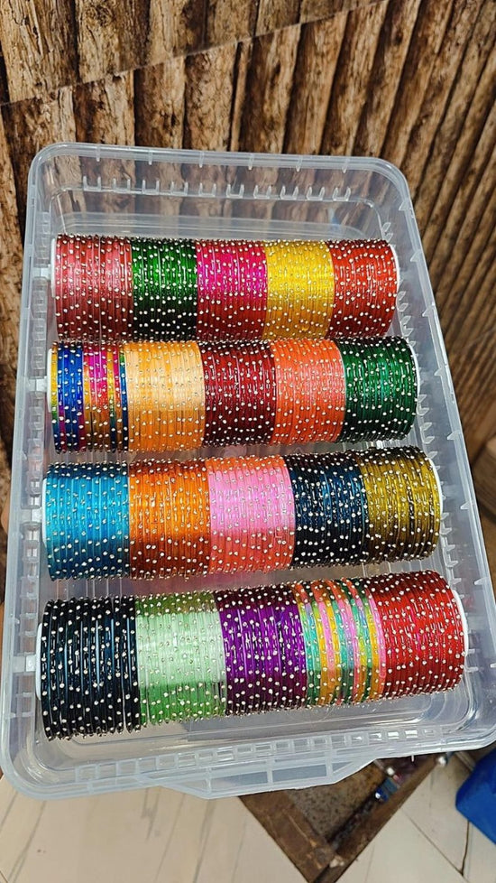 Amrah Wholesale Jelly Stone Glass Attractive Bangles Set 14 Glass Stone Work Imitation Jewellery