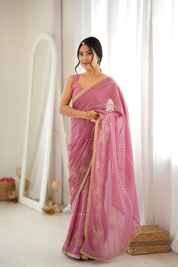 Amrah Wholesale Jf 3827 Star Georgette Saree