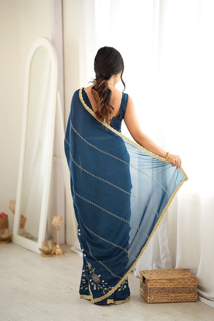 Amrah Wholesale Jf 3827 Star Georgette Saree