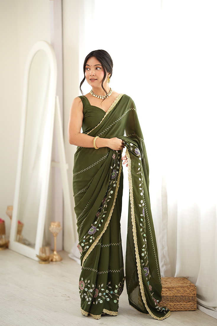 Amrah Wholesale Jf 3827 Star Georgette Saree