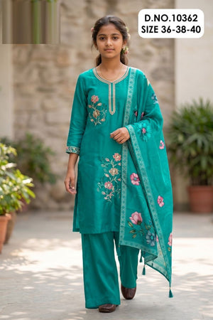 Amrah Wholesale Jharna 10362 Roman Glass Kurti Pant Dupatta Set