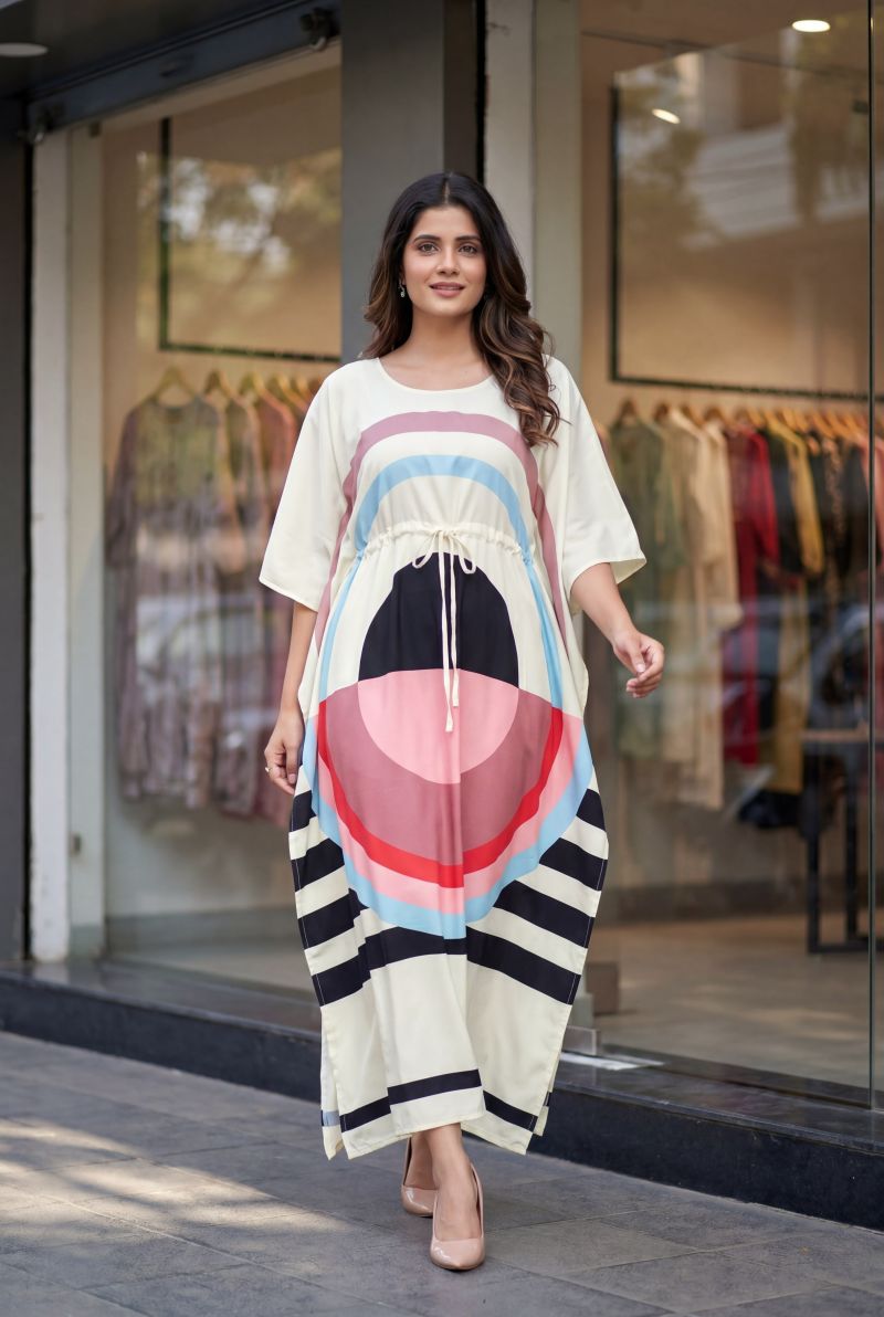 Amrah Wholesale Kaftan Vol 7 Heavy French Crepe Printed Kaftan