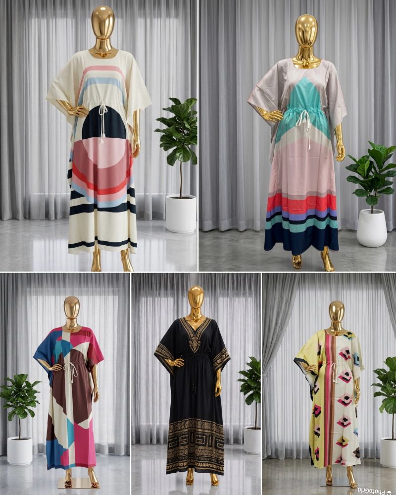 Amrah Wholesale Kaftan Vol 7 Heavy French Crepe Printed Kaftan