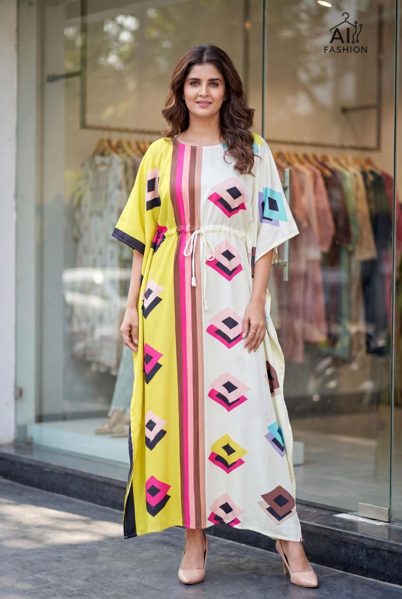 Amrah Wholesale Kaftan Vol 7 Heavy French Crepe Printed Kaftan