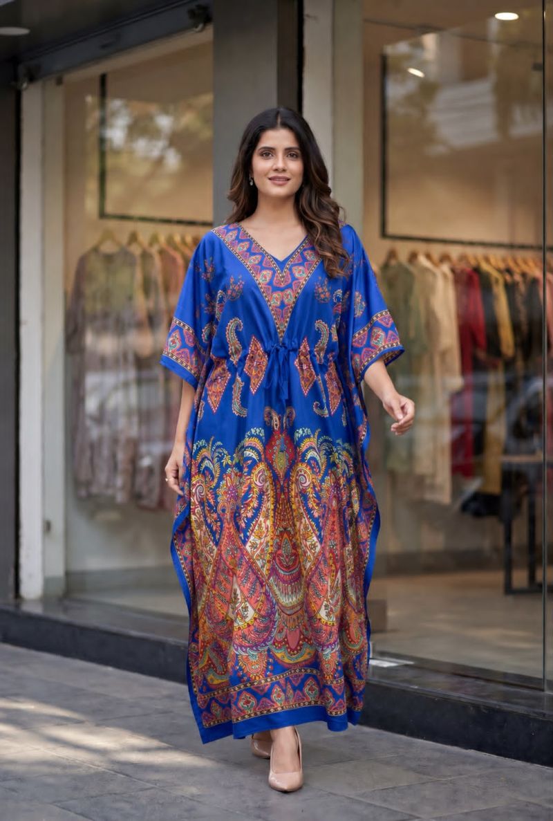 Amrah Wholesale Kaftan Vol 7 Heavy French Crepe Printed Kaftan