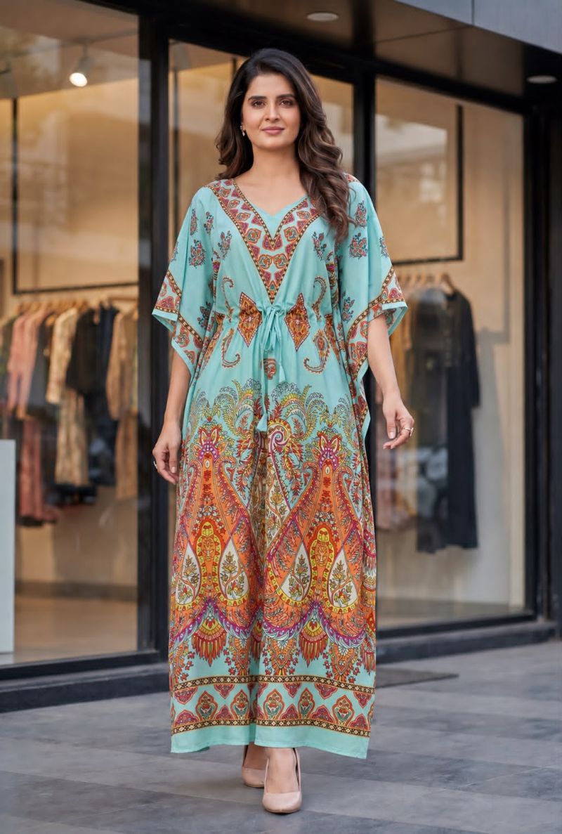 Amrah Wholesale Kaftan Vol 7 Heavy French Crepe Printed Kaftan