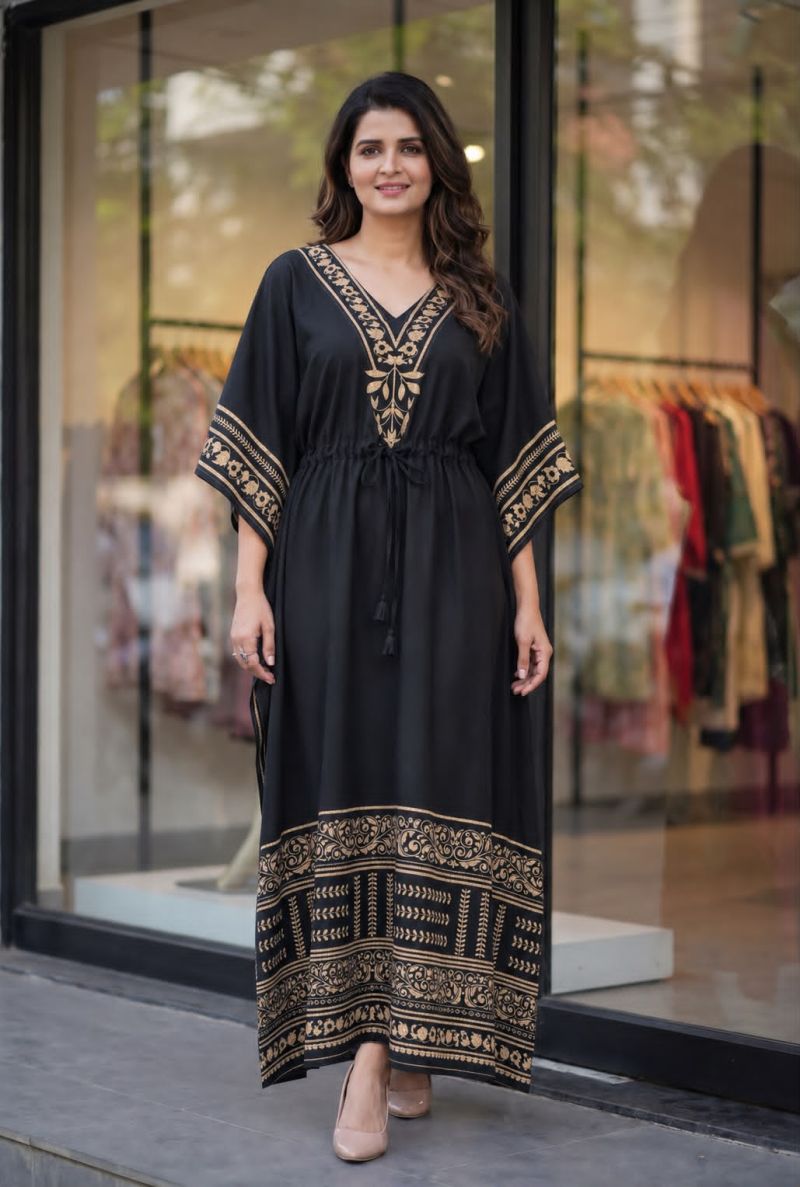 Amrah Wholesale Kaftan Vol 7 Heavy French Crepe Printed Kaftan