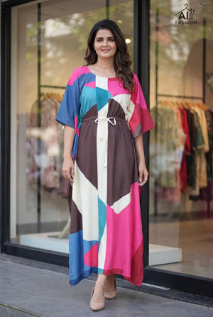 Amrah Wholesale Kaftan Vol 7 Heavy French Crepe Printed Kaftan - Amrah Wholesale