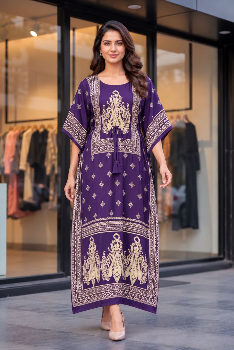 Amrah Wholesale Kaftan Vol 9 French Crepe Printed Long Kaftan