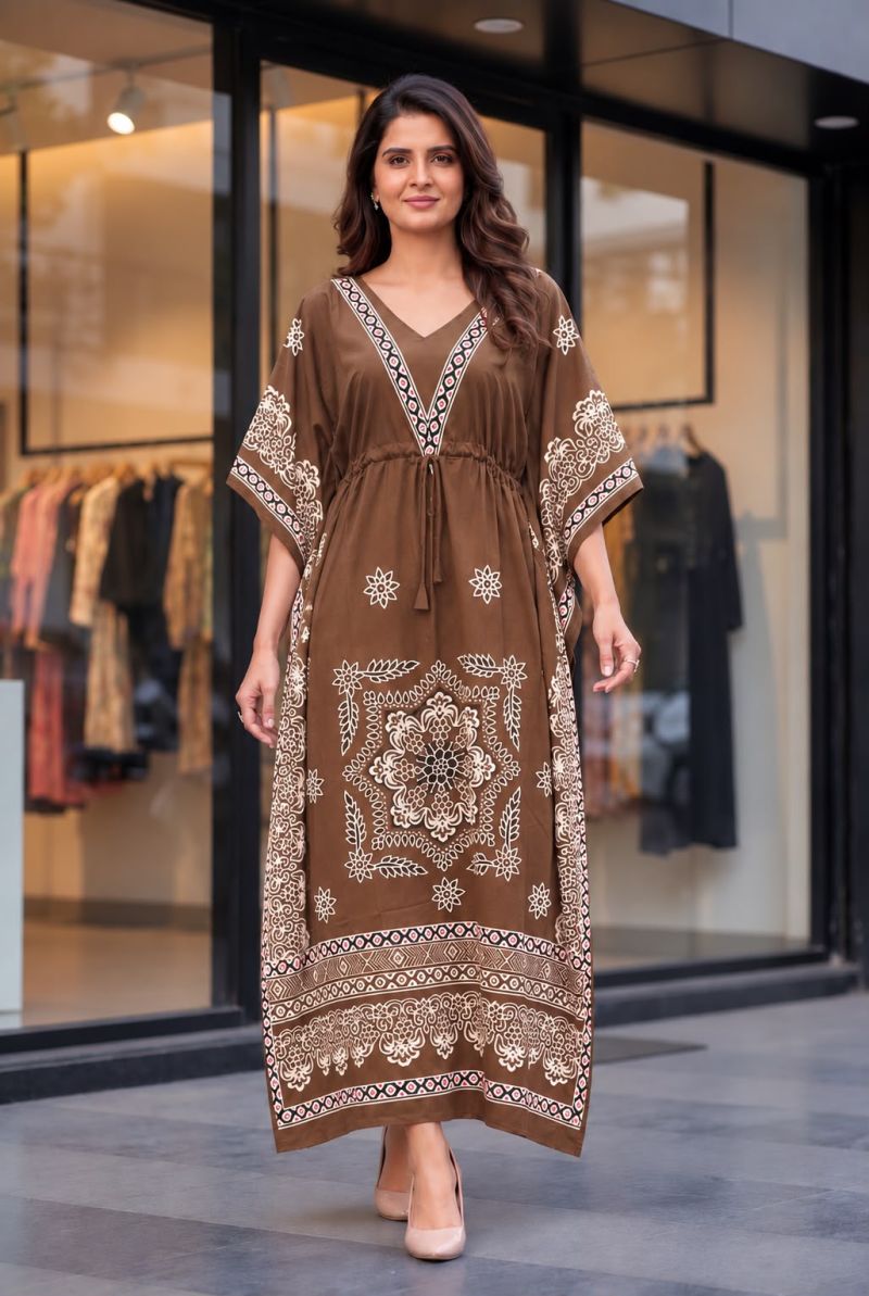 Amrah Wholesale Kaftan Vol 9 French Crepe Printed Long Kaftan