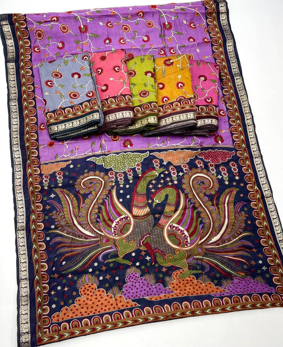 Amrah Wholesale Kalamkari Vol 1 PV Cotton Saree - Amrah Wholesale
