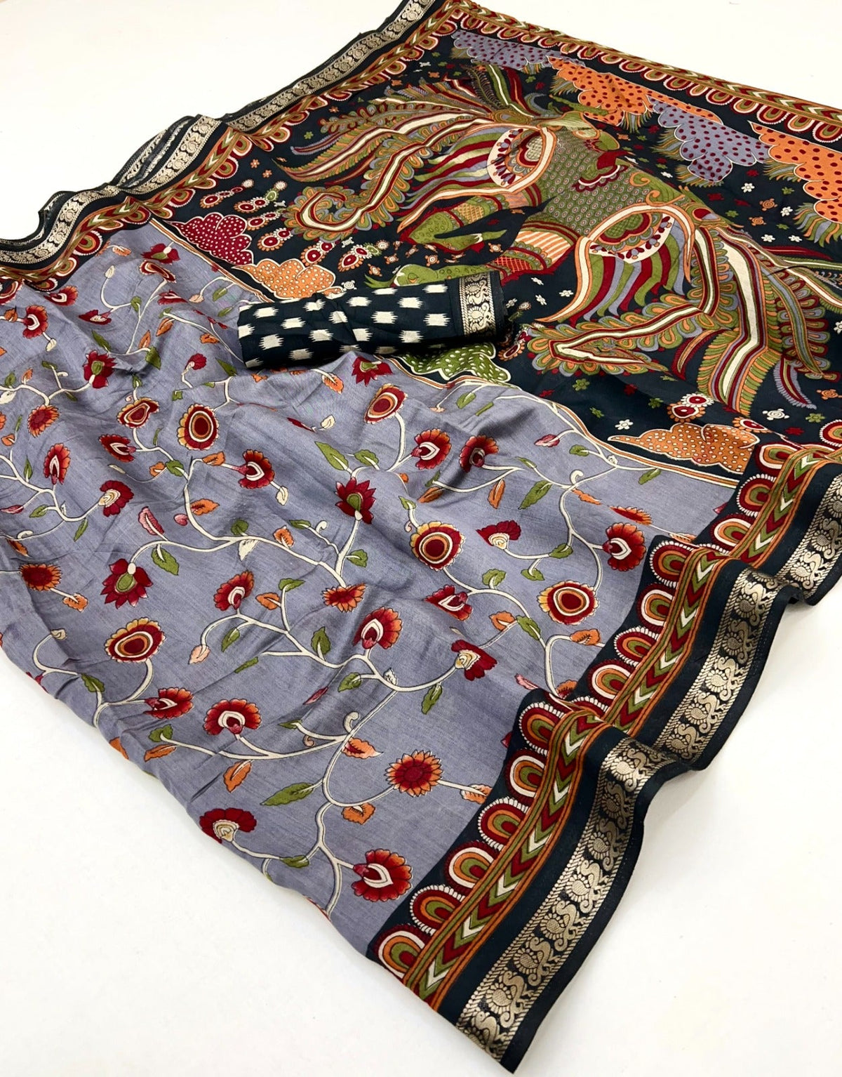 Amrah Wholesale Kalamkari Vol 1 PV Cotton Saree - Amrah Wholesale