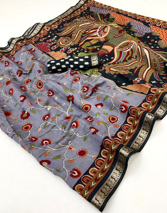 Amrah Wholesale Kalamkari Vol 1 PV Cotton Saree - Amrah Wholesale