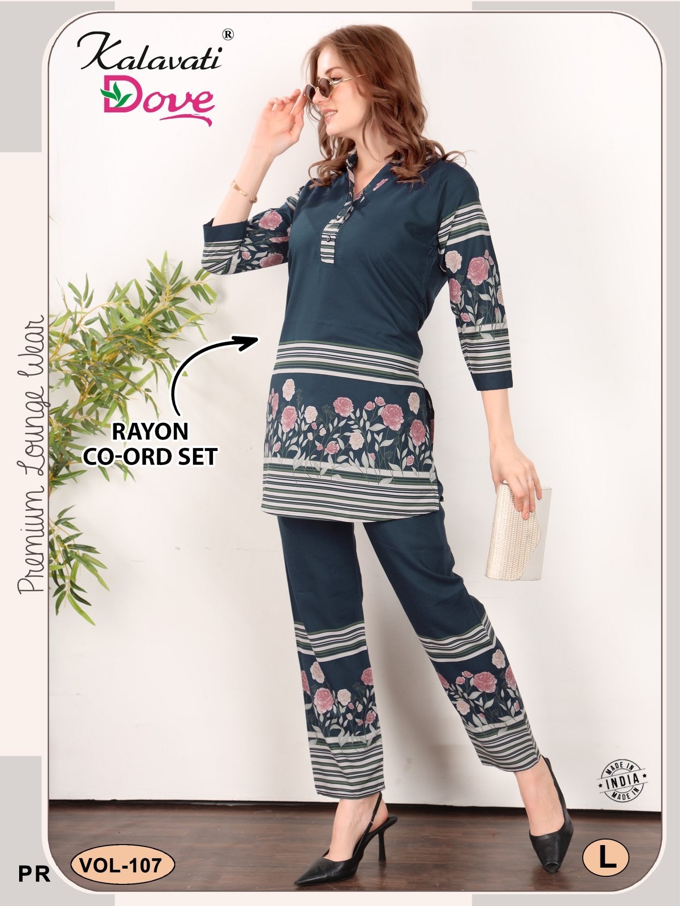 Amrah Wholesale Kalavatis Vol 107 A Rayon Printed Co Ord Set