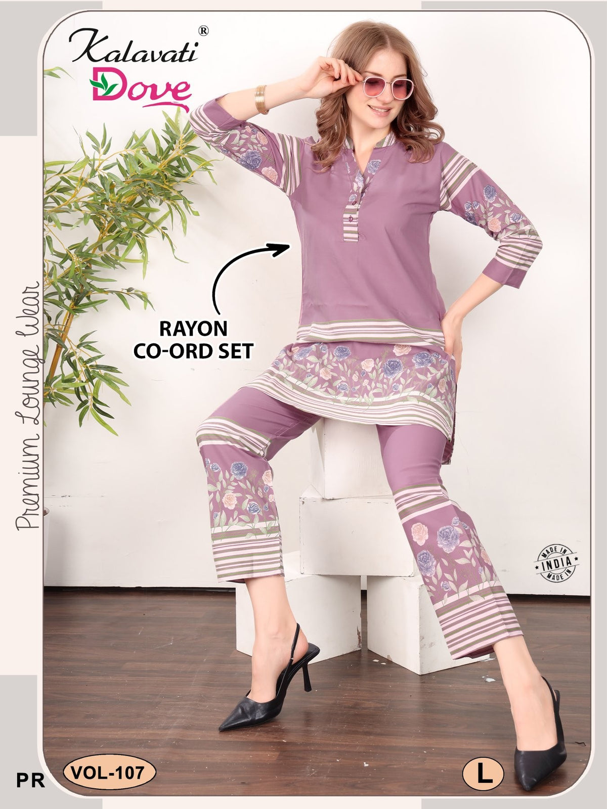 Amrah Wholesale Kalavatis Vol 107 A Rayon Printed Co Ord Set