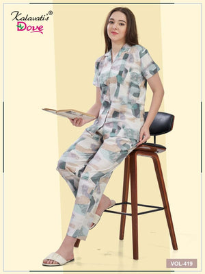 Amrah Wholesale Kalavatis Vol 419 Imported Printed Night Suit