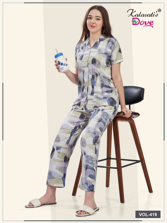 Amrah Wholesale Kalavatis Vol 419 Imported Printed Night Suit