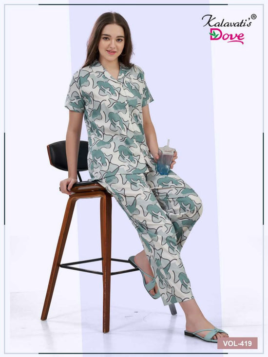 Amrah Wholesale Kalavatis Vol 419 Imported Printed Night Suit