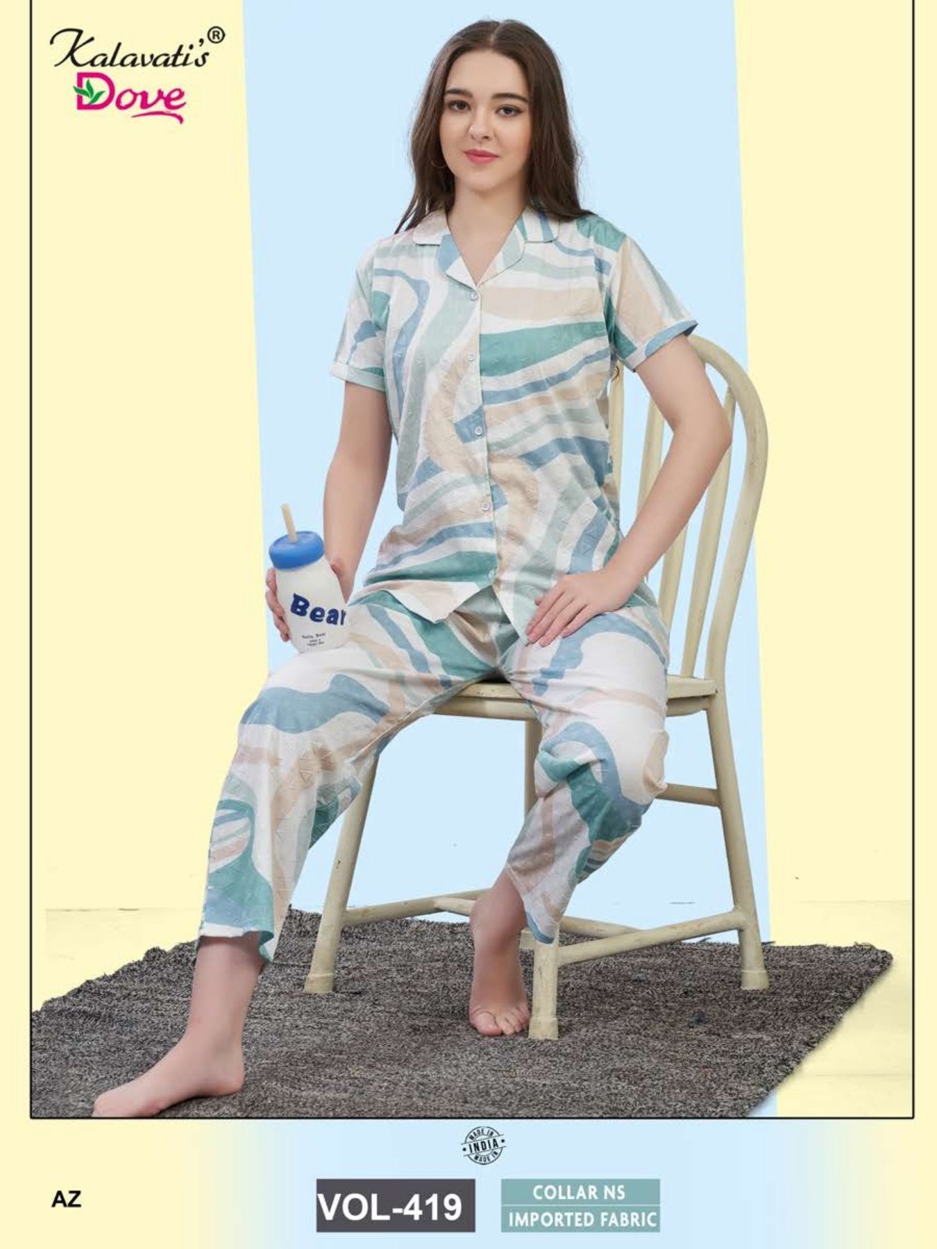 Amrah Wholesale Kalavatis Vol 419 Imported Printed Night Suit