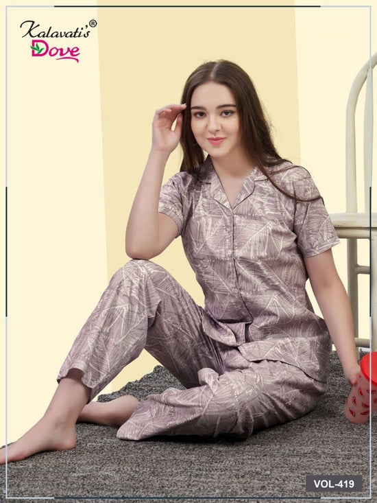 Amrah Wholesale Kalavatis Vol 419 Imported Printed Night Suit