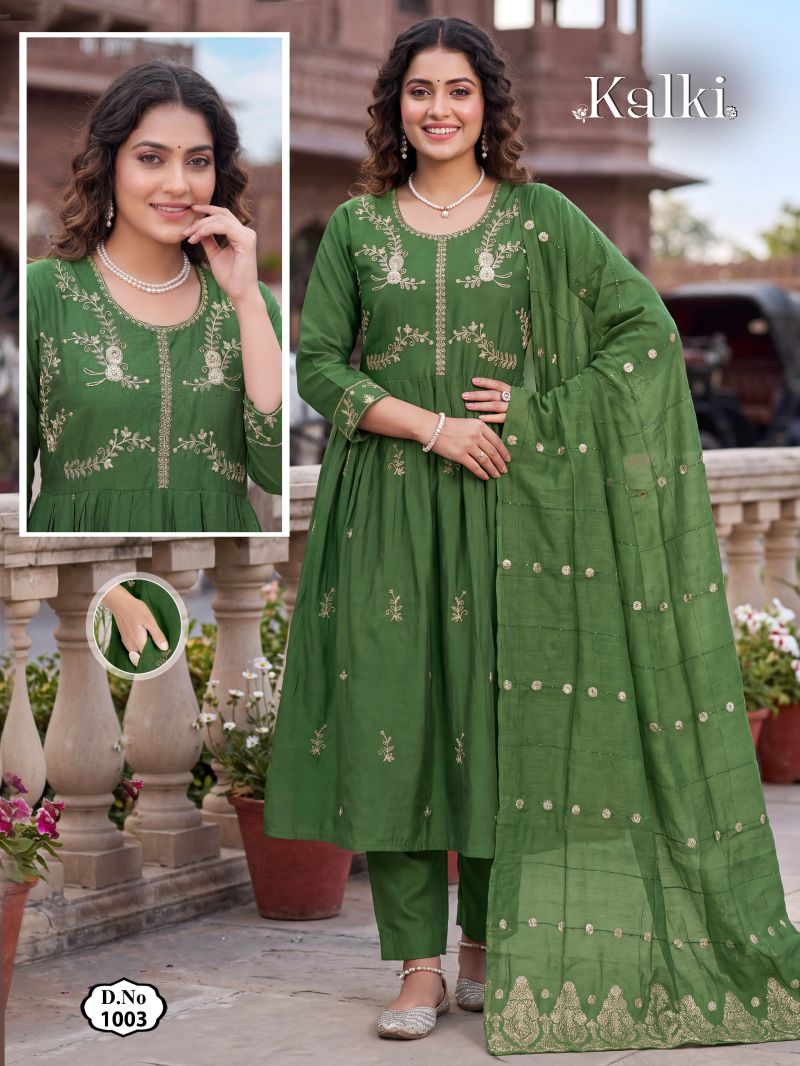 Amrah Wholesale Kalki Vol 2 Roman Silk Kurti Set