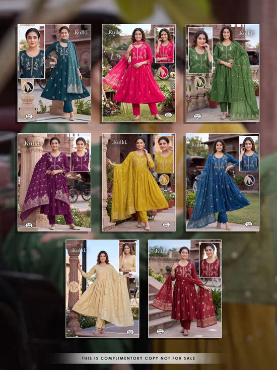 Amrah Wholesale Kalki Vol 2 Roman Silk Kurti Set