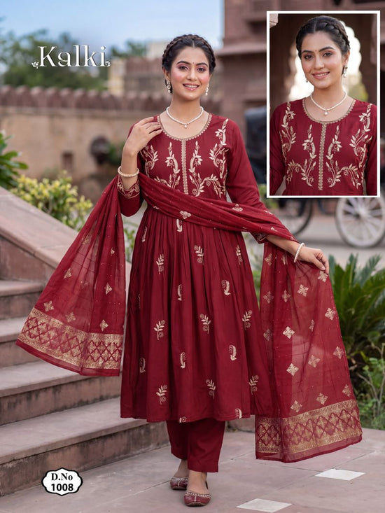 Amrah Wholesale Kalki Vol 2 Roman Silk Kurti Set