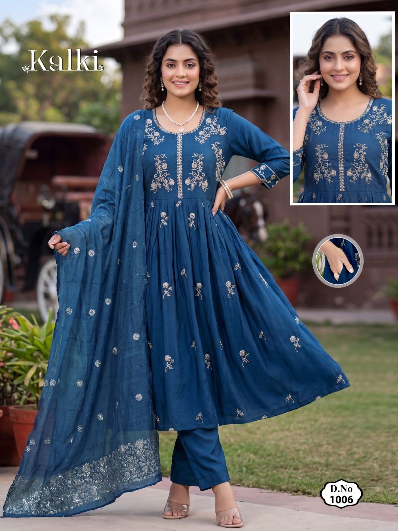Amrah Wholesale Kalki Vol 2 Roman Silk Kurti Set