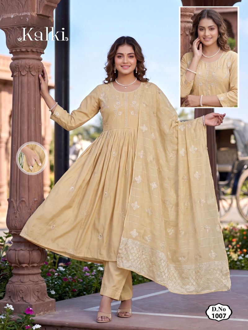Amrah Wholesale Kalki Vol 2 Roman Silk Kurti Set