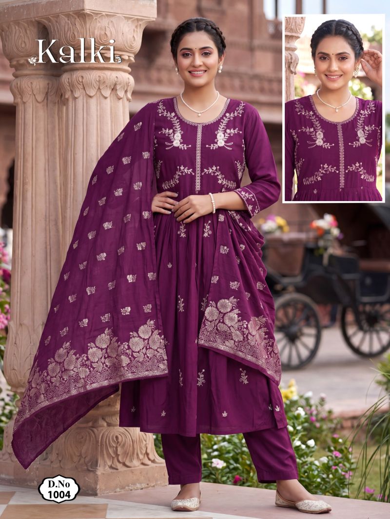 Amrah Wholesale Kalki Vol 2 Roman Silk Kurti Set