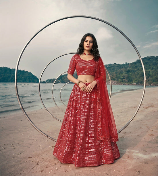 Amrah Wholesale Kb Series 8101 Butterfly Net Sequence Worked Lehenga Choli Collection - Amrah Wholesale