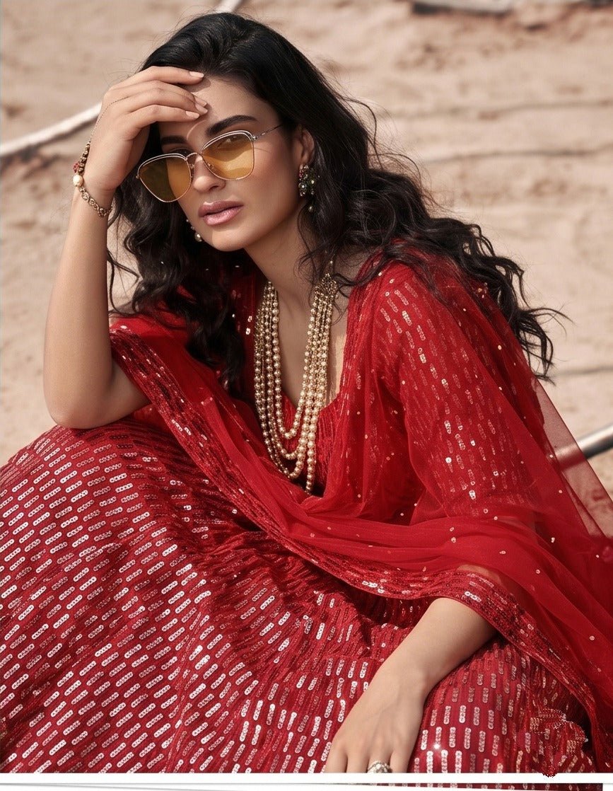 Amrah Wholesale Kb Series 8101 Butterfly Net Sequence Worked Lehenga Choli Collection - Amrah Wholesale
