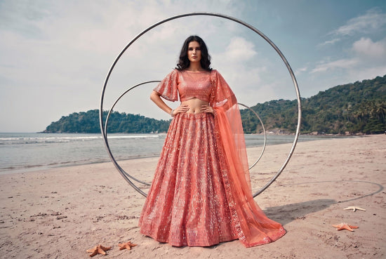 Amrah Wholesale Kb Series 8101 Butterfly Net Sequence Worked Lehenga Choli Collection - Amrah Wholesale