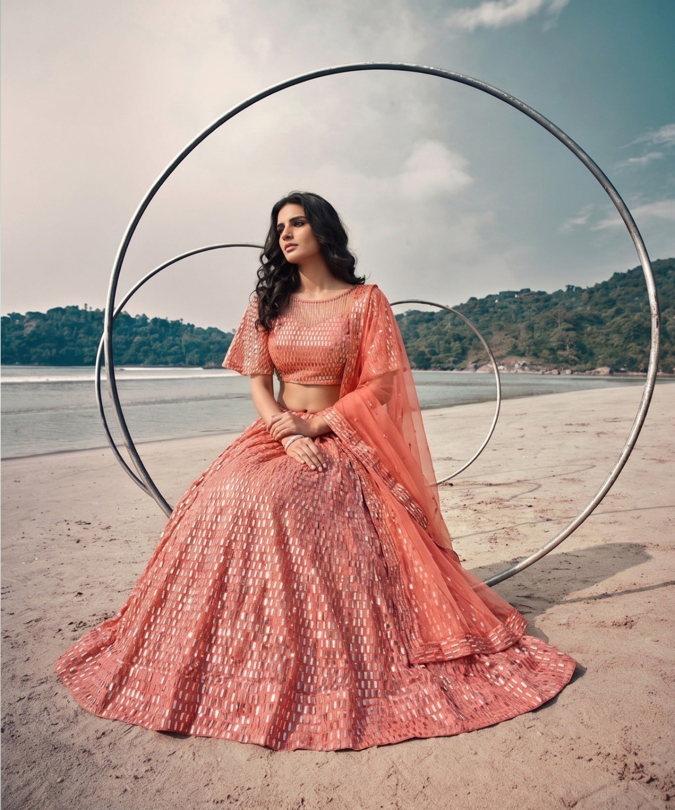 Amrah Wholesale Kb Series 8101 Butterfly Net Sequence Worked Lehenga Choli Collection - Amrah Wholesale