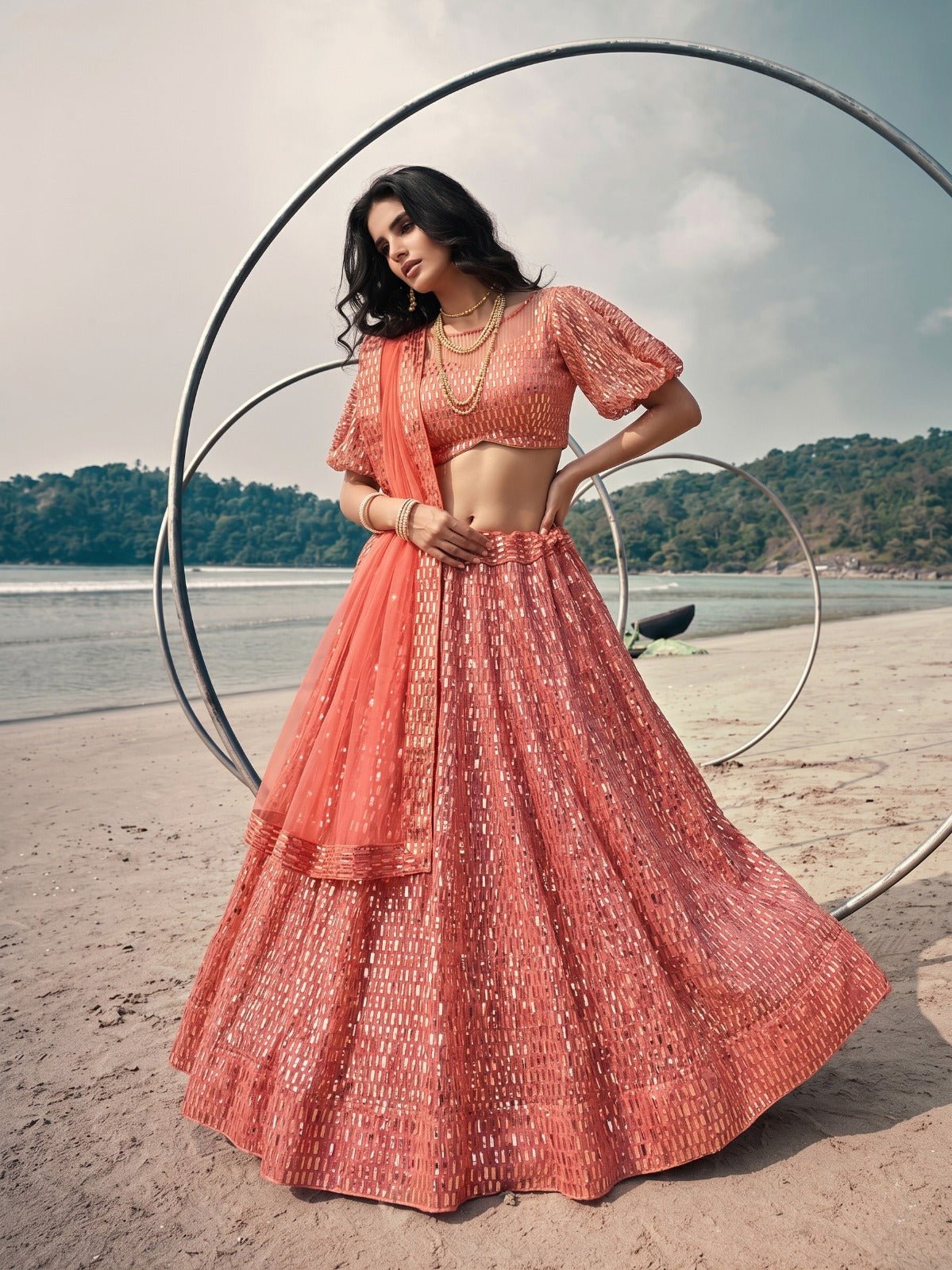 Amrah Wholesale Kb Series 8101 Butterfly Net Sequence Worked Lehenga Choli Collection - Amrah Wholesale