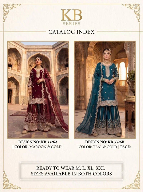 Amrah Wholesale KB Super Hit 3326 Fendy Silk Embroidered Designer Salwar Kameez Collection - Amrah Wholesale