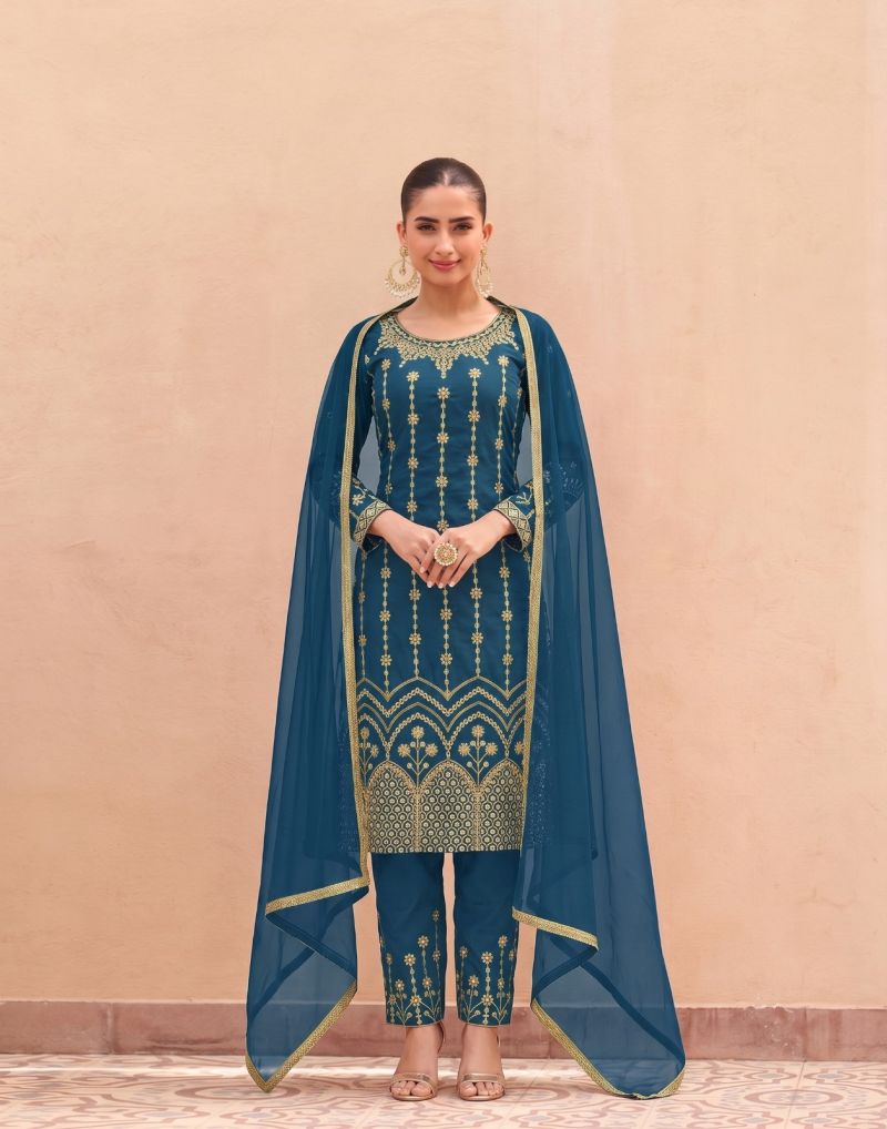 Amrah Wholesale KB Super Hit D No 4113 To 14 Britalian Soft Silk Mirror Embroidered Dress Material