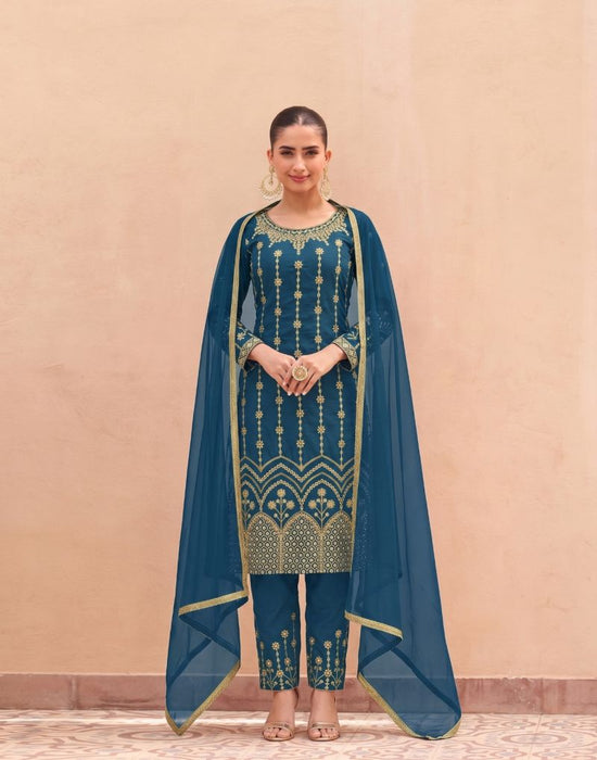 Amrah Wholesale KB Super Hit D No 4113 To 14 Britalian Soft Silk Mirror Embroidered Dress Material