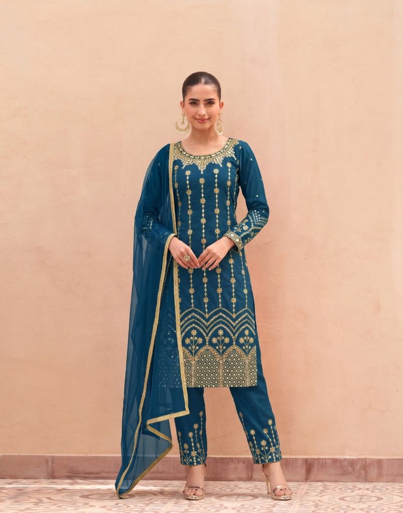 Amrah Wholesale KB Super Hit D No 4113 To 14 Britalian Soft Silk Mirror Embroidered Dress Material
