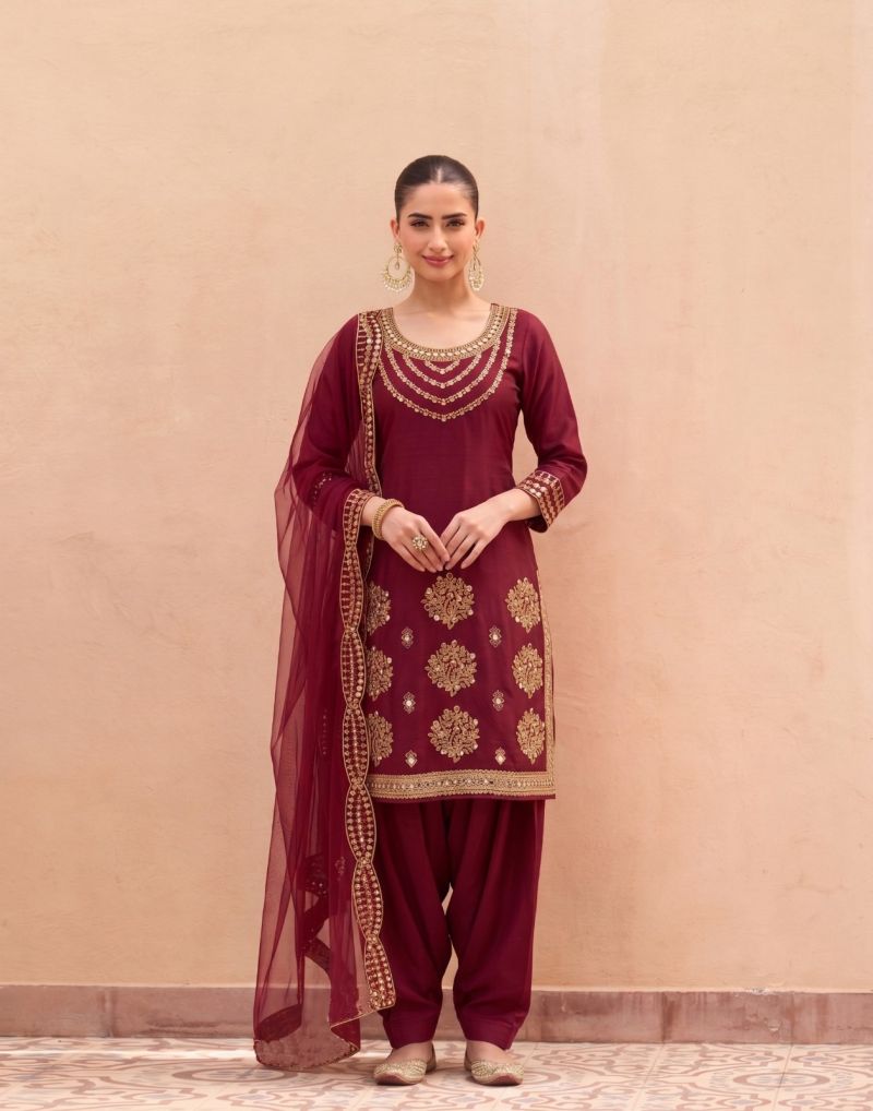 Amrah Wholesale KB Super Hit D No 4113 To 14 Britalian Soft Silk Mirror Embroidered Dress Material