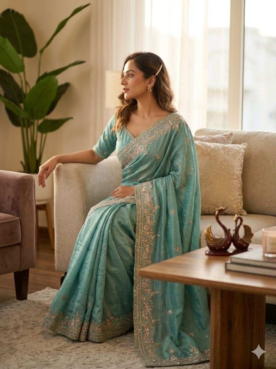 Amrah Wholesale Kc 2128 Vichitra Silk Saree - Amrah Wholesale