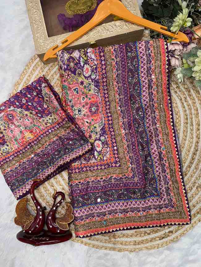 Amrah Wholesale KC 2132 Soft Chinon Saree Collection - Amrah Wholesale